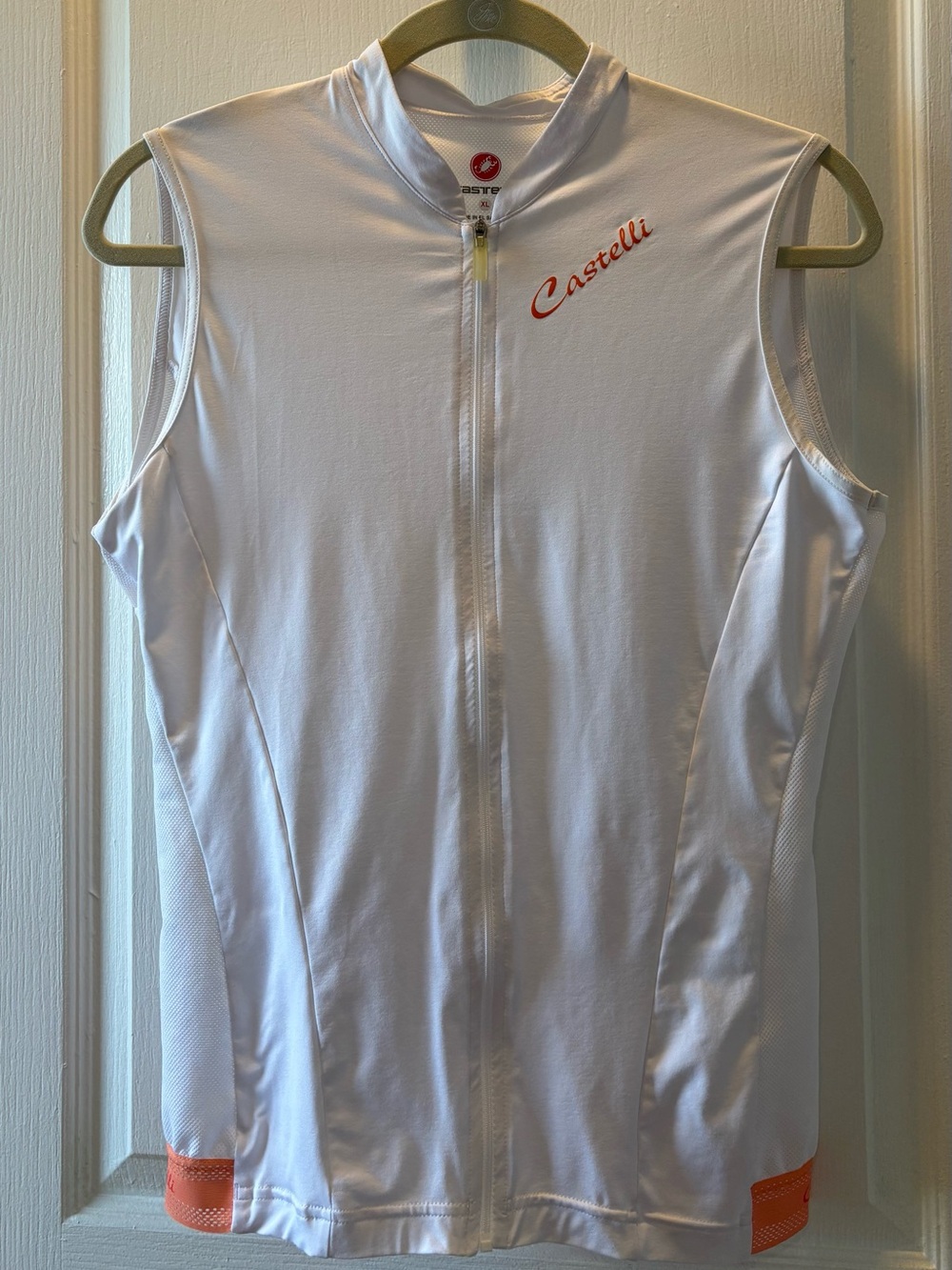 Castelli Women’s Sleeveless Cycling Jersey - White with Coral Accents